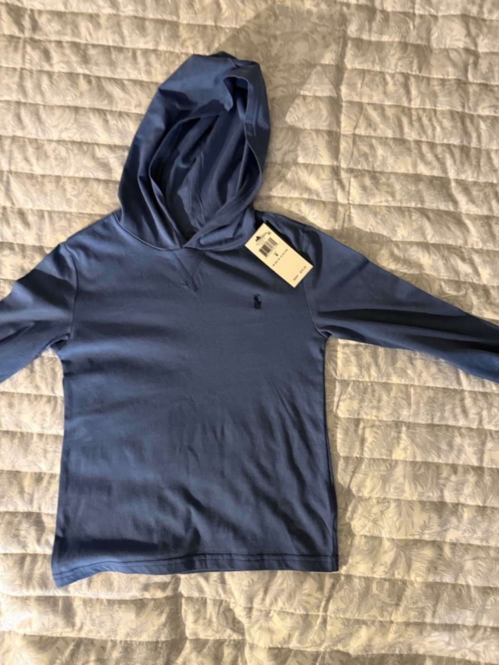Ralph Lauren Kids Navy Blue Hooded Long-Sleeve Top